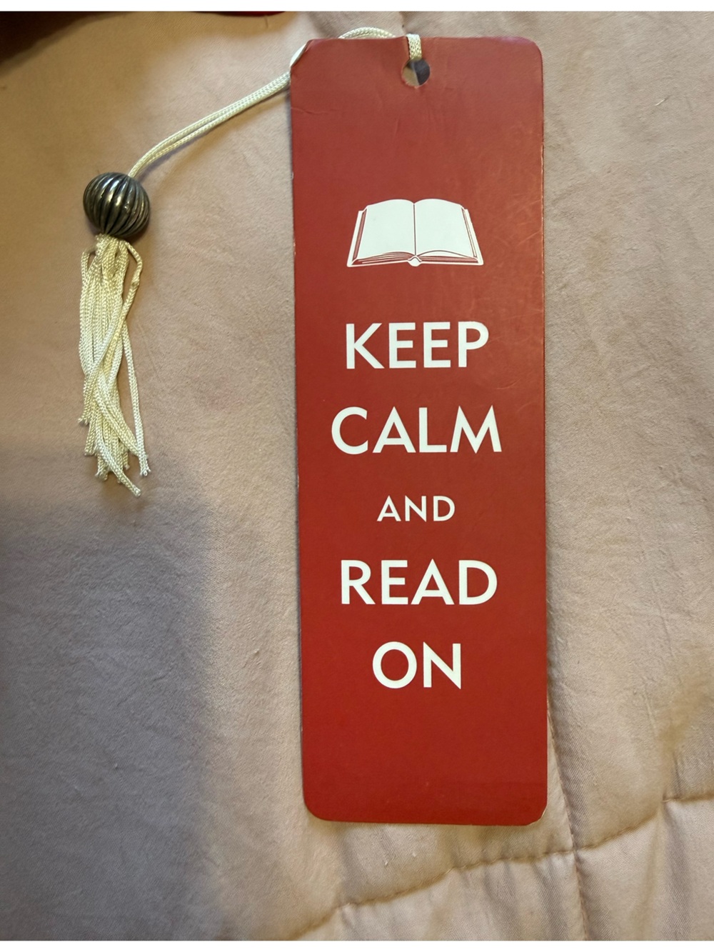 Barnes & Noble Red "Keep Calm and Read On" Bookmark with Tassel
